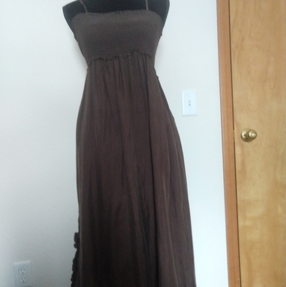 JCrew brown silk maxi dress - Picture 7 of 8